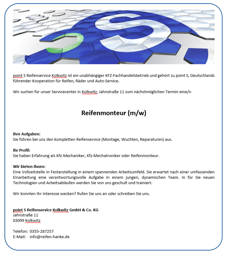 Stellenanzeige Stellenanzeige